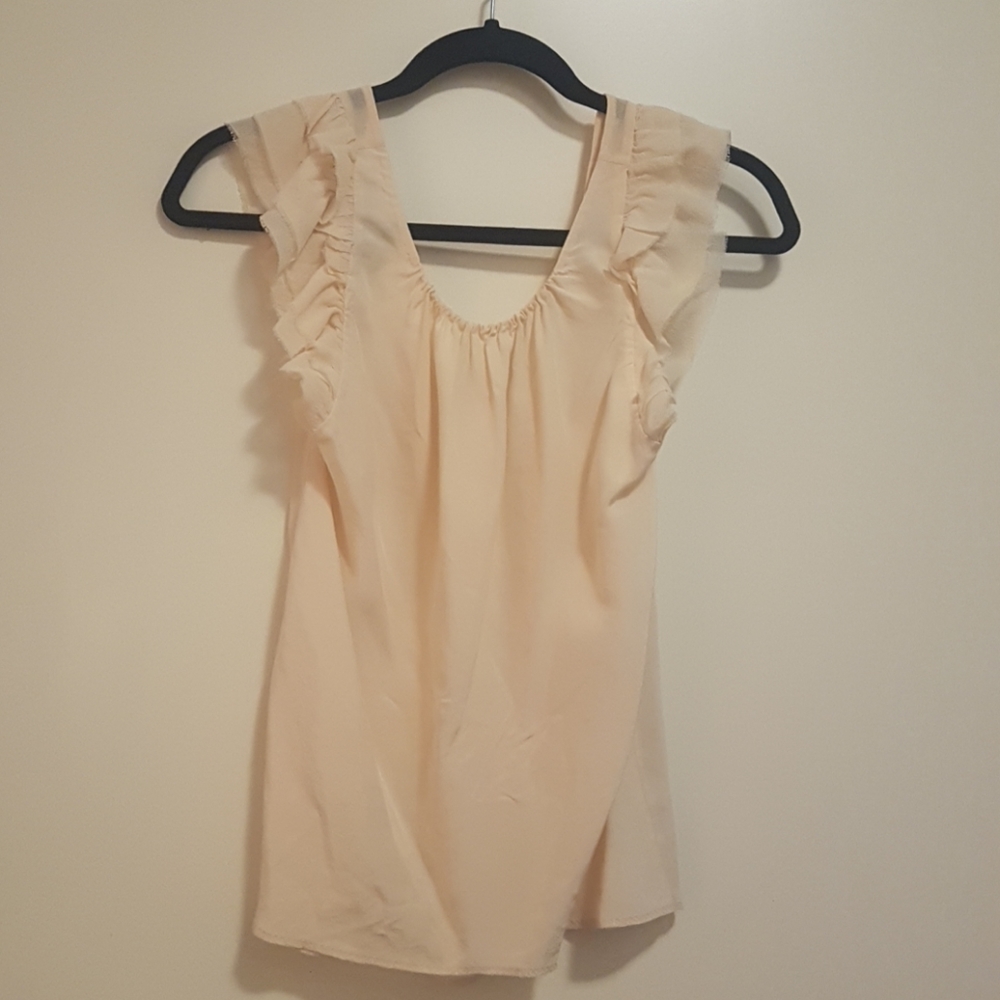 WILFRED light peach ruffle sleeve top